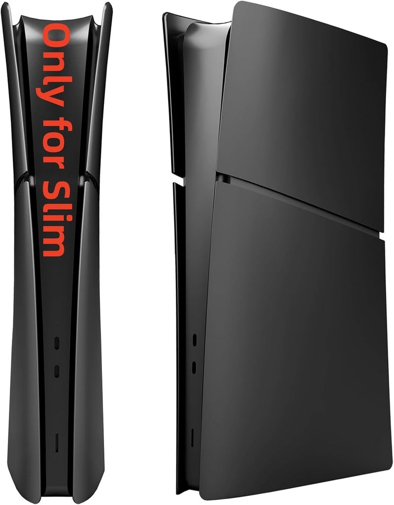 IMOFEE Slim Digital Edition Cover Plates for New PS5 Slim Console, Shell Panels Compatible with New PlayStation 5 Slim Accessories Protective Replacement Faceplate (Black) - Image 1